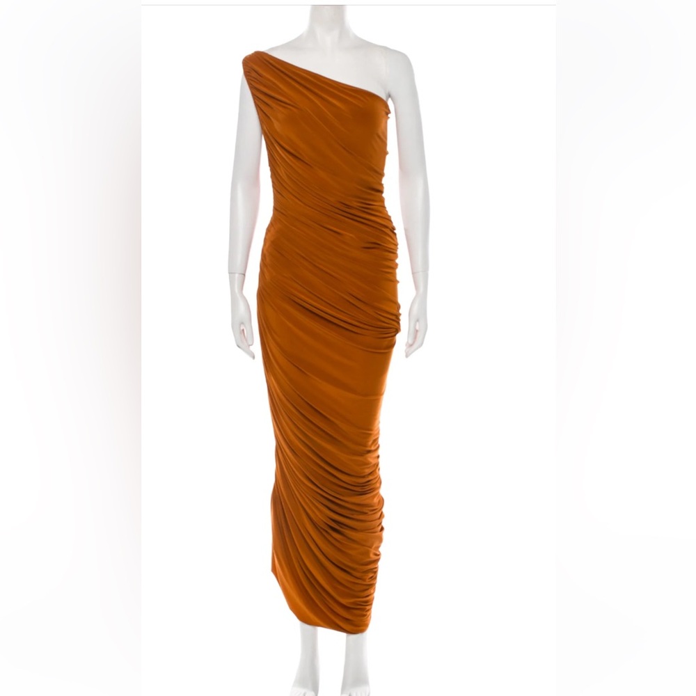 Norma Kamali One Shoulder Orange Dress